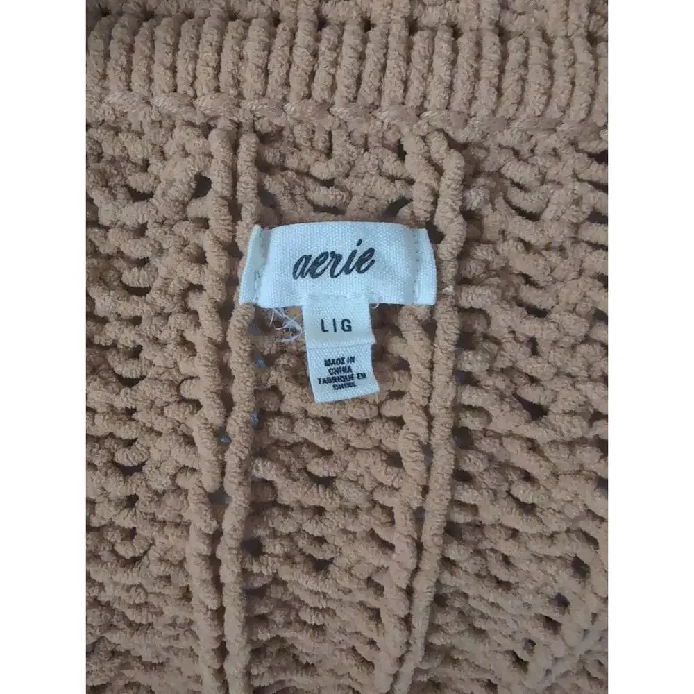Aerie Quarter Zip Sweater Large Chunky Knit Cozy Oversized